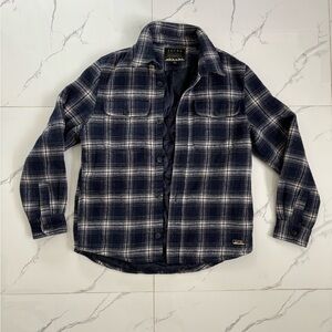 Jachs New York Blue Plaid Wool Blend Quilted Shirt Jacket